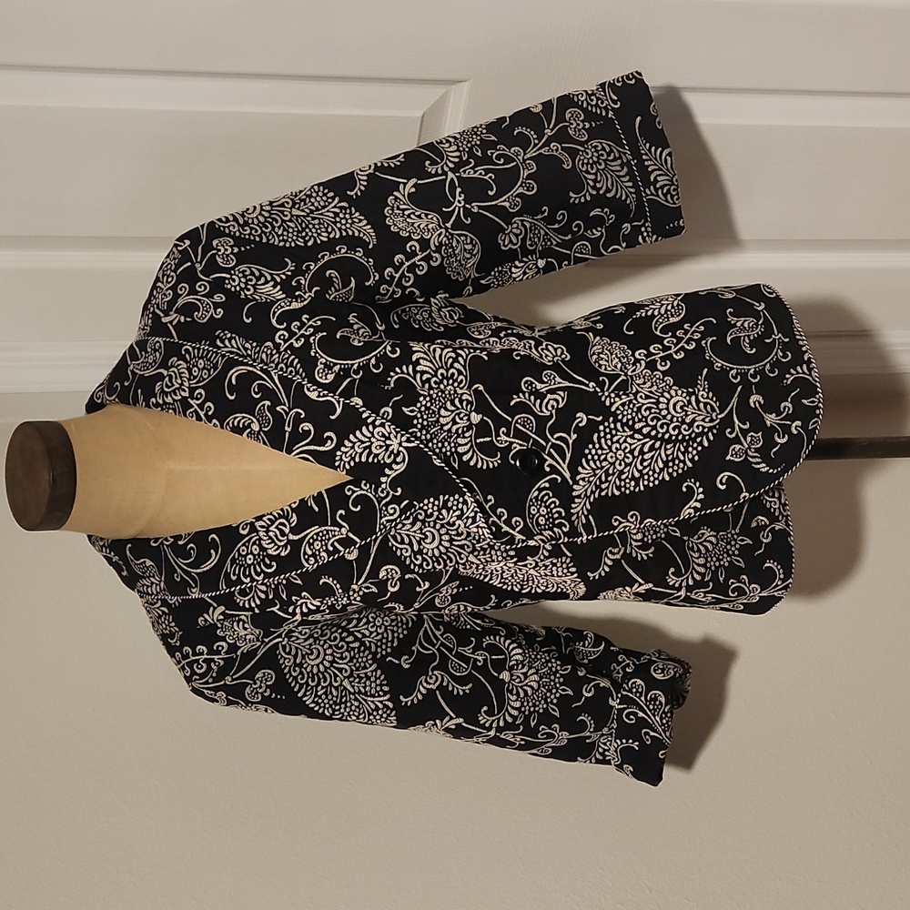 CAbi Black and White Patterned Blazer